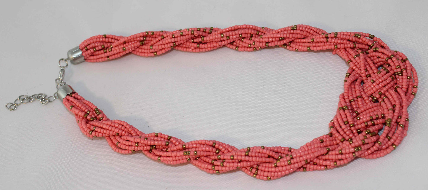Twisted Beads Necklace and Earrings 2 PC Set - Nubian Goods