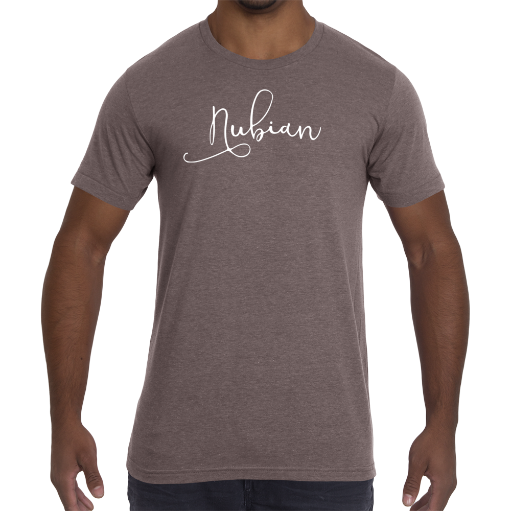 Men's Nubian Slim Fit T-Shirt White Logo - Nubian Goods