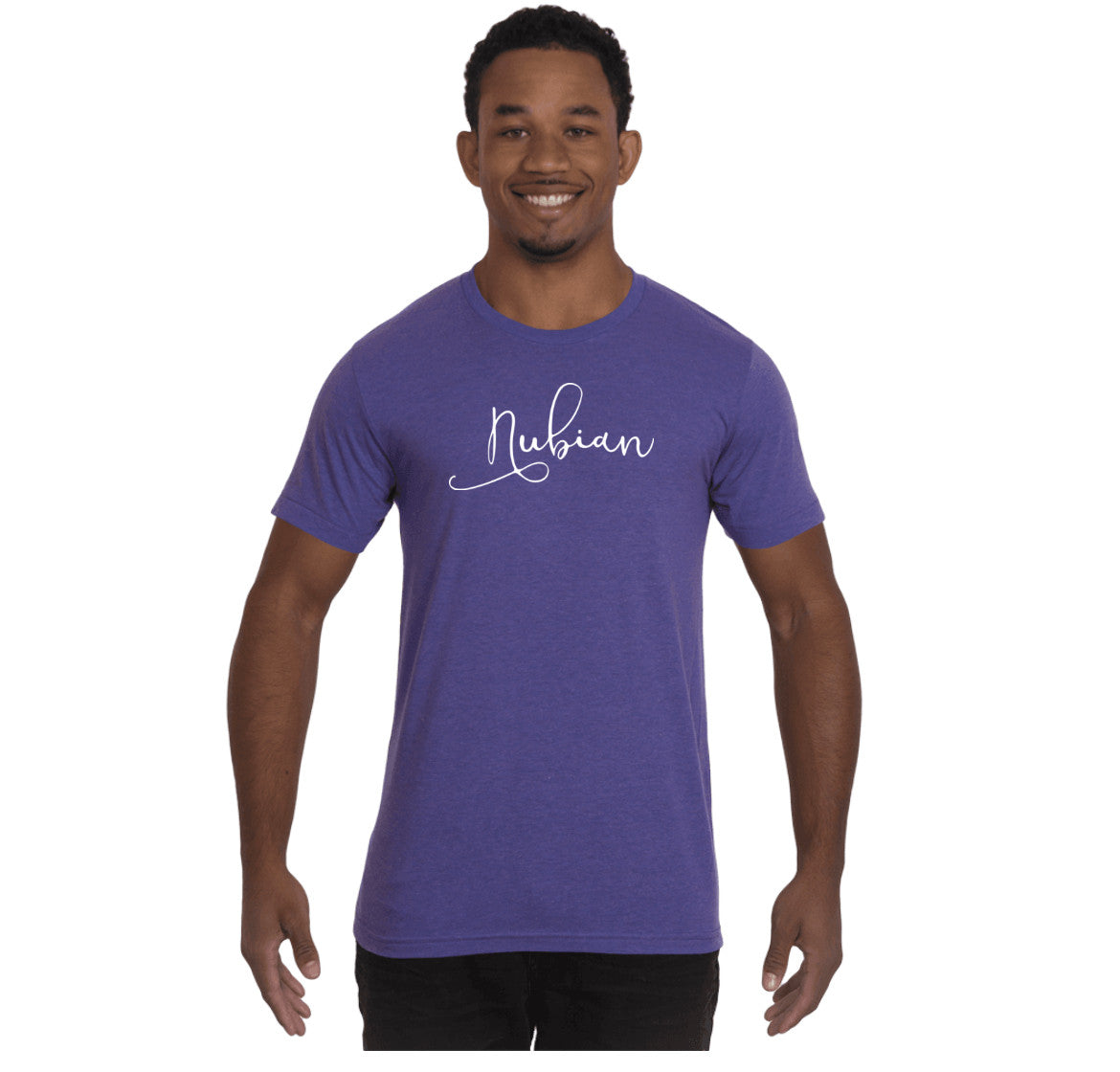 Men's Nubian Slim Fit T-Shirt White Logo - Nubian Goods