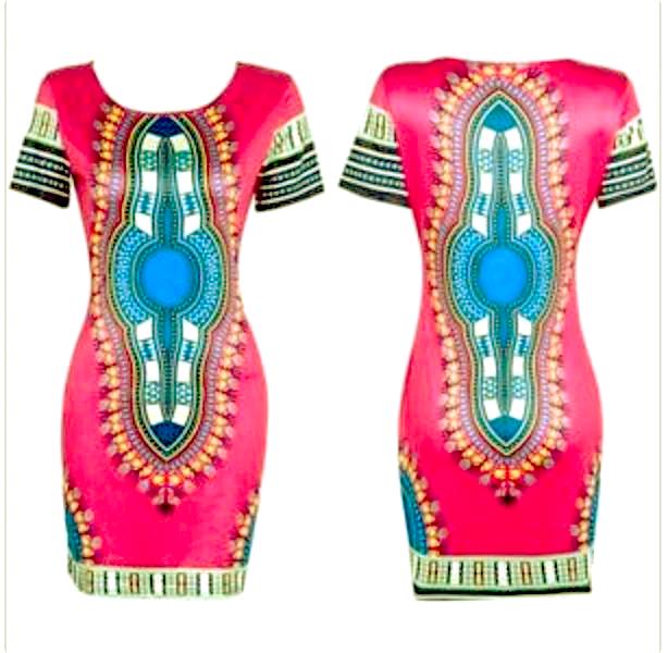Ladies Bodycon Dashiki - Nubian Goods