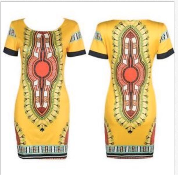 Ladies Bodycon Dashiki - Nubian Goods