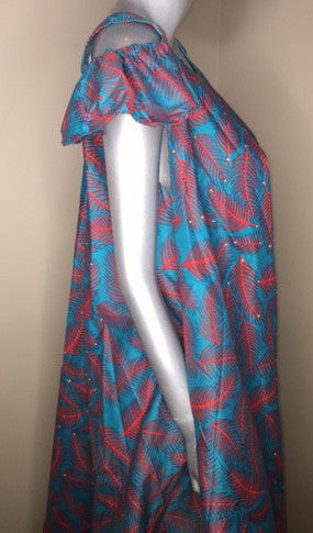 Ladies Ankara off shoulder dress - Nubian Goods