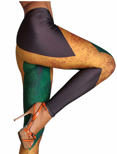 Printed Leggings Jamaican Flag - Nubian Goods